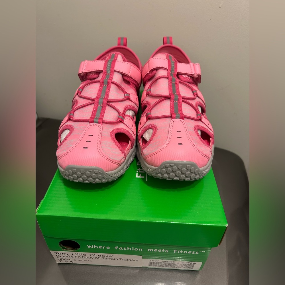 NEW in box Cheeks Tony Little Women All Terrain Trainer Shoes PINK 7.5W